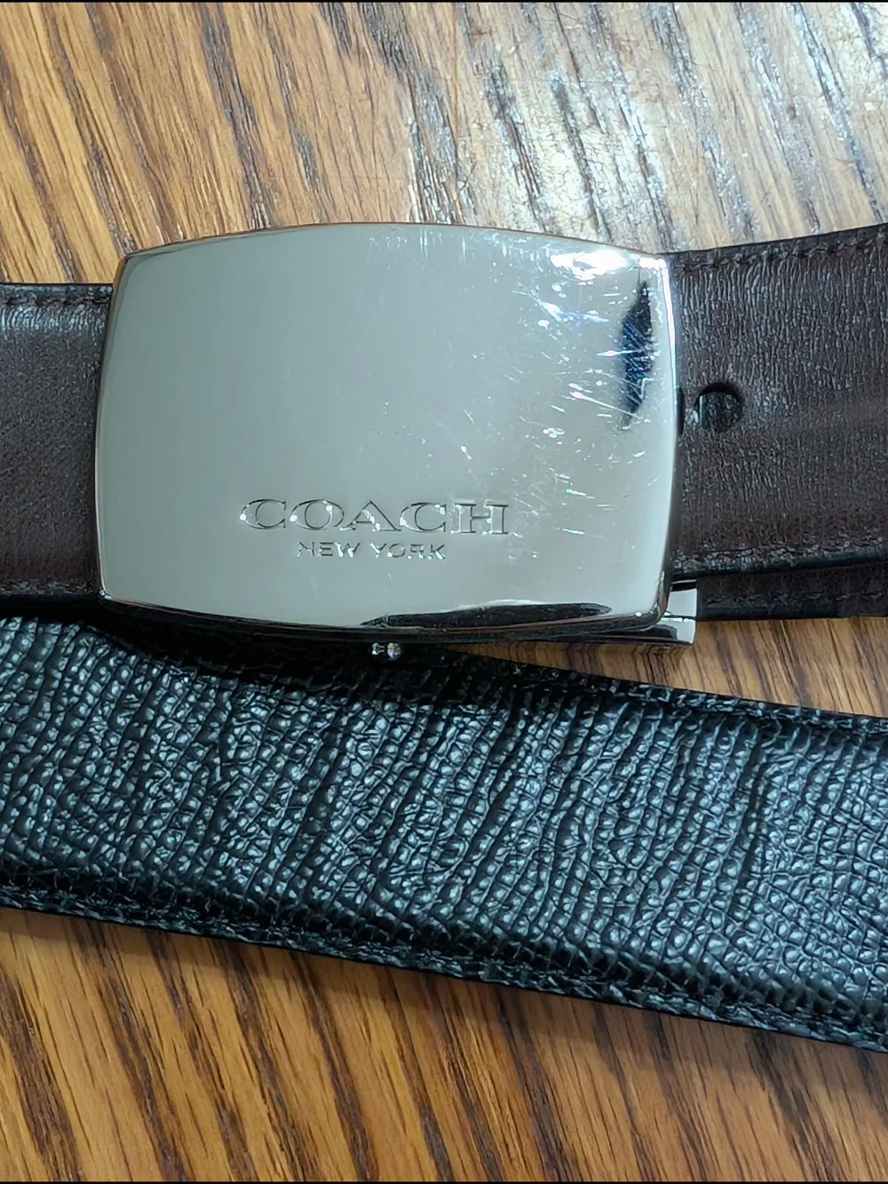​Coach Men’s Reversible Leather Harness Belt - Black/Brown